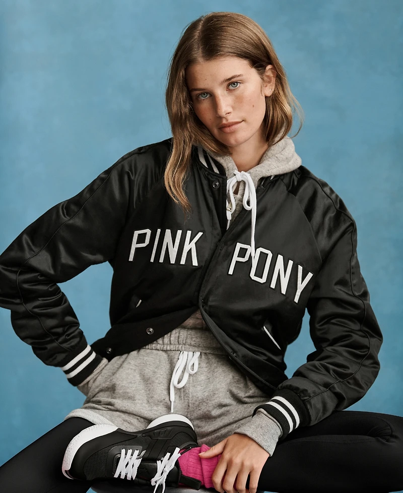 Polo Ralph Lauren Unisex Pink Pony Satin Baseball Jacket