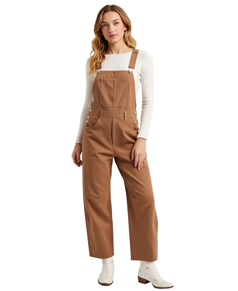 Modenaire Women's Wide Leg Adjustable Overalls