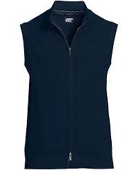 Lands' End Men's Washable Merino Full Zip Sweater Vest
