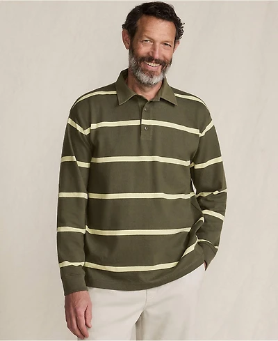 Lands' End Men's Long Sleeve Rugged Rugby Polo