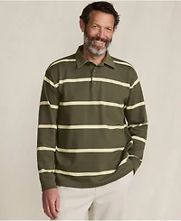 Lands' End Men's Long Sleeve Rugged Rugby Polo