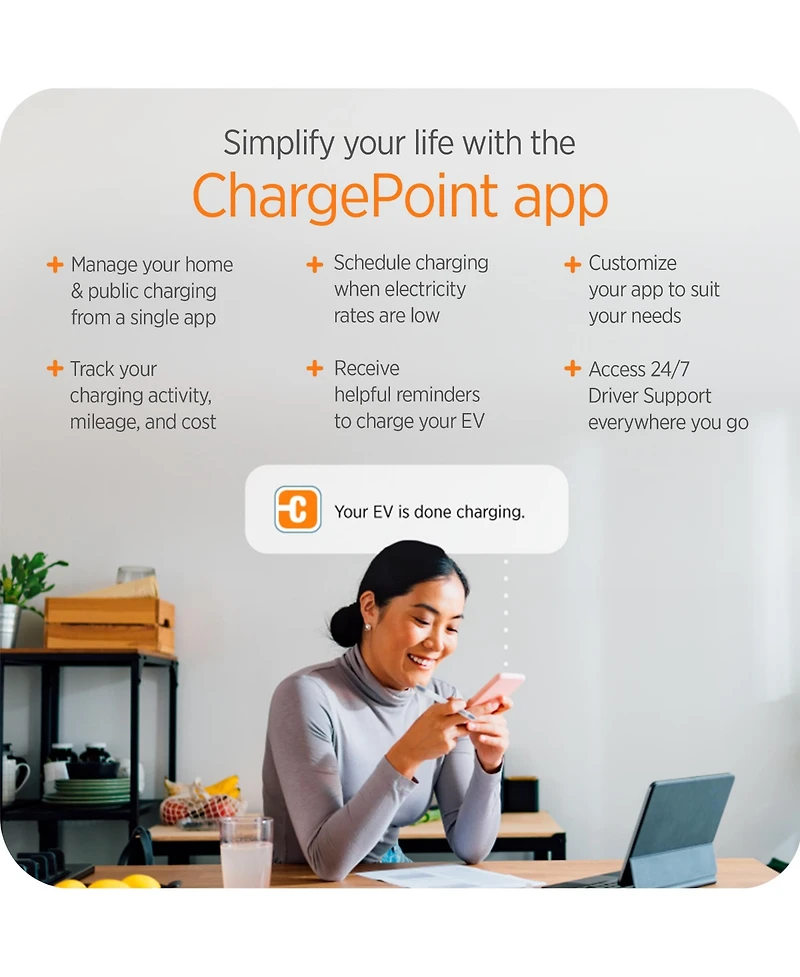 ChargePoint Home Flex Level 2 WiFi Nema 14-50 Plug Electric Vehicle Ev Charger
