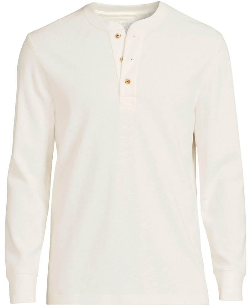 Lands' End Men's Long Sleeve Thermal Waffle Henley