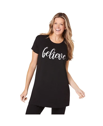 Dreams & Co. Women's Soft Pj Tunic Tee