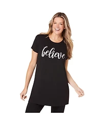 Dreams & Co. Women's Soft Pj Tunic Tee