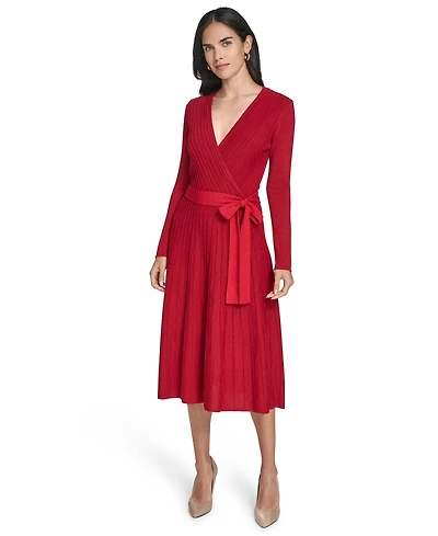 Jessica Howard Women's Fit and Flare Midi Sweater Dress