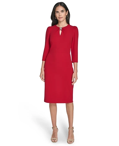 Jessica Howard Women's Keyhole Jewel Neck Sheath Dress