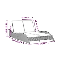 Sun Lounger Beige Pe rattan 44.9x80.7x28.7 in