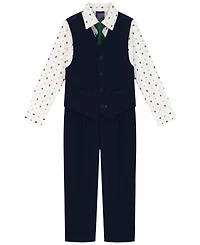 Nautica Boys 2T-7 4-Piece Shirt, Tie, Vest and Pants Set