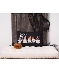 Halloween Ghosts "Boo" Cotton Blend Halloween Accent Throw Pillow 16" x 24"