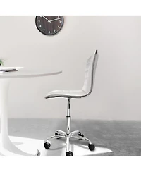 Elama Faux Leather Adjustable Rolling Office Chair in White