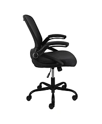 Elama Mid Back Adjustable Mesh and Fabric Office Chair in Black