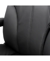 Elama High Back Adjustable Faux Leather Office Chair in Black and Black Base