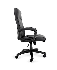 Elama High Back Adjustable Faux Leather Office Chair in Black