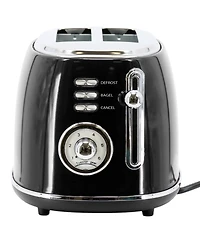 MegaChef 1.8 Quart Electric Tea Kettle and 2 Slice Toaster Combo in Black