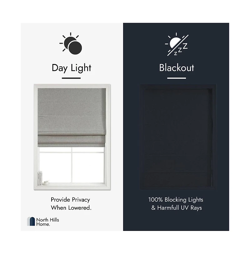 Shadisfy Linen Blended Belgian 100% Blackout Roman Shade Poly 32x64 Light Grey