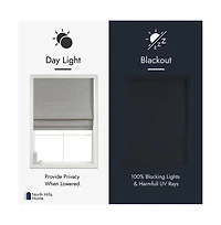 Shadisfy Linen Blended Belgian 100% Blackout Roman Shade Poly 32x64 Light Grey