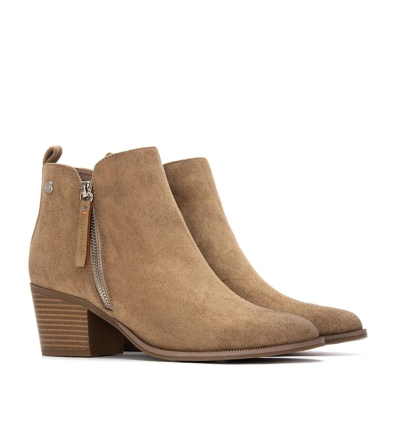 Xti Women's Block Heel Suede Ankle Booties Refresh Collection By