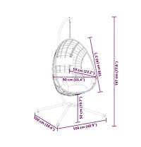 Hanging Egg Chair Anthracite Rattan Large Removable Covers