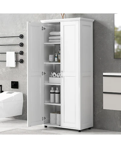 Casainc Storage Cabinet with Two Doors for Bathroom, Office, Adjustable Shelf, Mdf Board