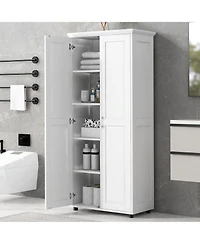 Casainc Storage Cabinet with Two Doors for Bathroom, Office, Adjustable Shelf, Mdf Board
