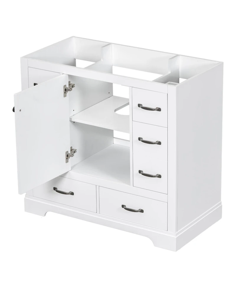 Casainc 36" Bathroom Vanity, Cabinet Base Only, Six Drawers with Multi-Functional Drawer Divider and Adjustable Shelf
