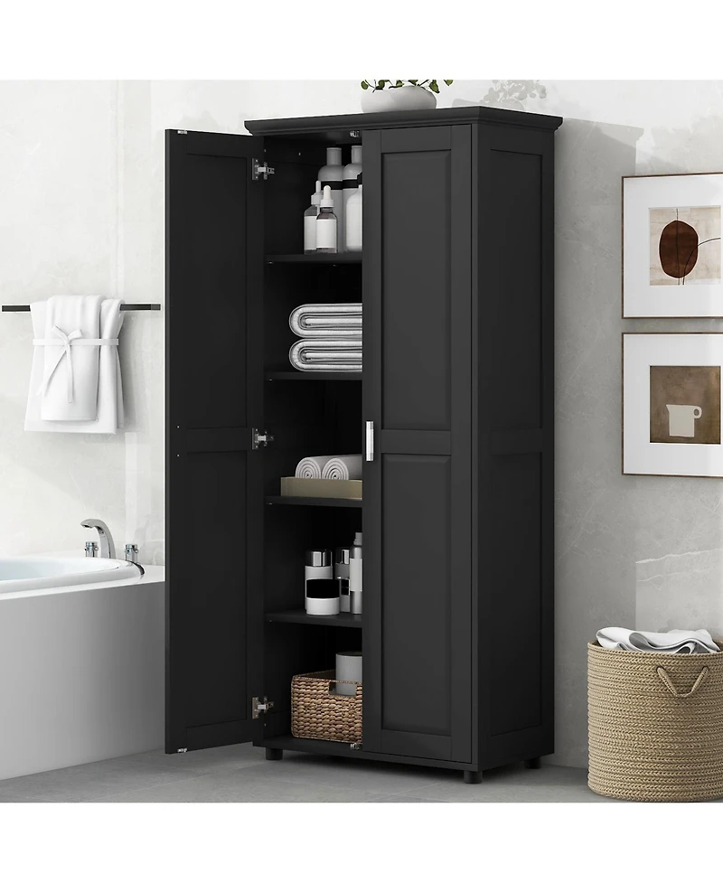 Casainc Storage Cabinet with Two Doors for Bathroom, Office, Adjustable Shelf, Mdf Board