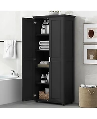 Casainc Storage Cabinet with Two Doors for Bathroom, Office, Adjustable Shelf, Mdf Board