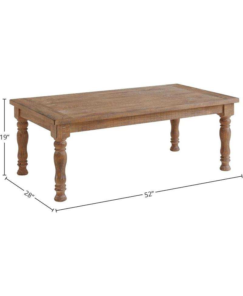 Intercon Turned Leg Coffee Table, 52x28 in Sandwash