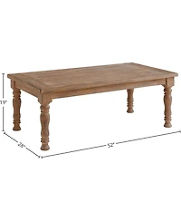 Intercon Turned Leg Coffee Table, 52x28 in Sandwash