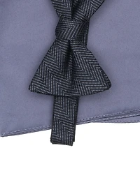 Alfani Men's 2-Piece Dune Herringbone Bow Tie and Pocket Square Set