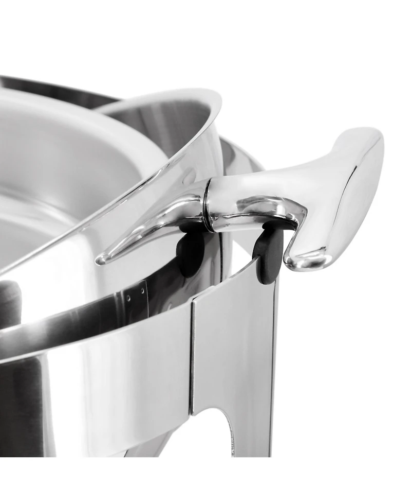 MegaChef 6.3 Quart Round Stainless Steel Dome Roll Top Professional Chafing Dish/Food Warmer/Buffet Server Serving Dish