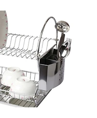 MegaChef Chrome Plated 17.5 Inch Two Shelf Dish Rack