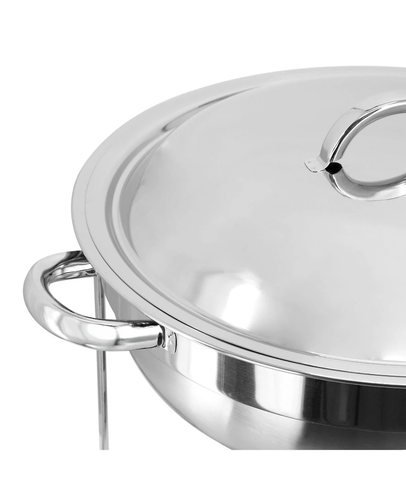 MegaChef 5.3 Quart Round Stainless Steel Professional Chafing Dish/Food Warmer/Buffet Server Serving Trays