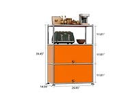 Mega Casa 3-Tier Storage Cabinet Metal Shelving Unit – Multi-Functional Kitchen Organizer, White