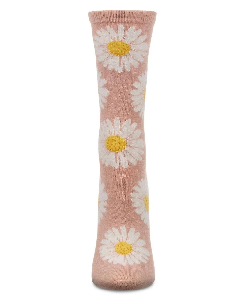 MeMoi Women's Daisies Cashmere Crew Socks