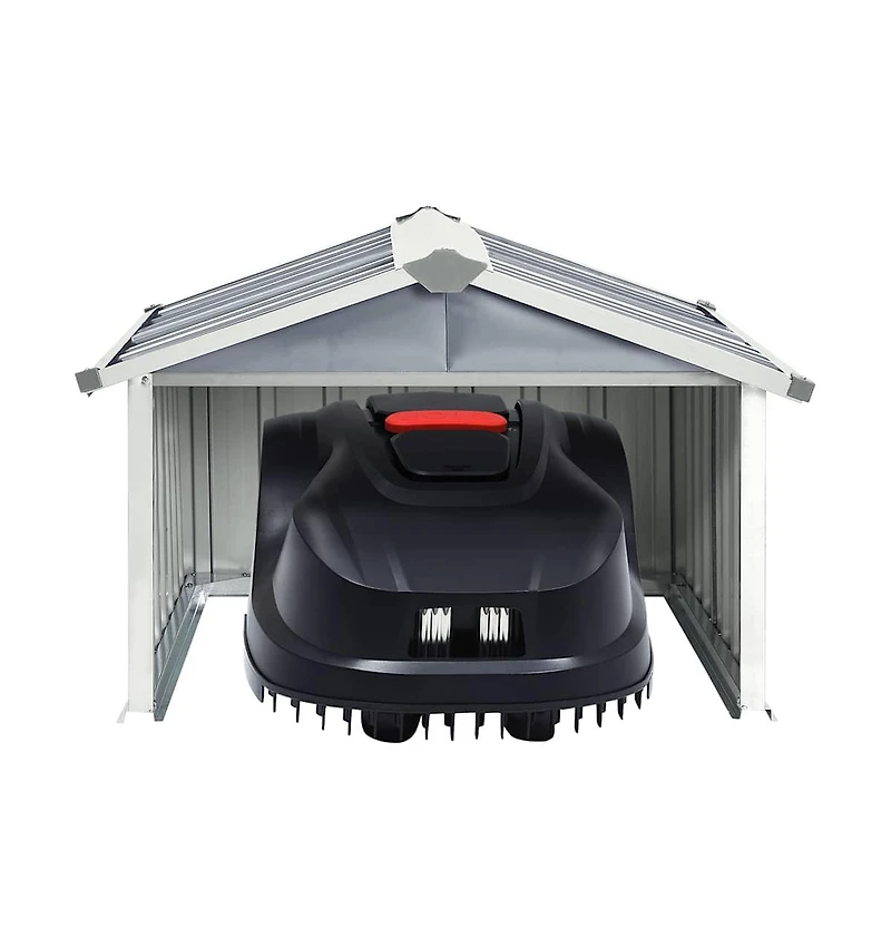 vidaXL Garden Shed Grey Galvanized steel Standard Durable Garden Shed