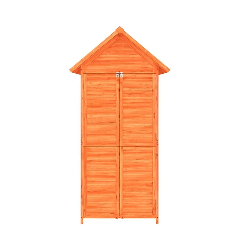 vidaXL Garden Tool Shed Brown Solid pine wood 35.0x20.7x68.9 in