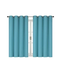 Kate Aurora 100% Thermal Blackout Bath & Kitchen Window Curtains - 50 in. W x 45 L, Teal