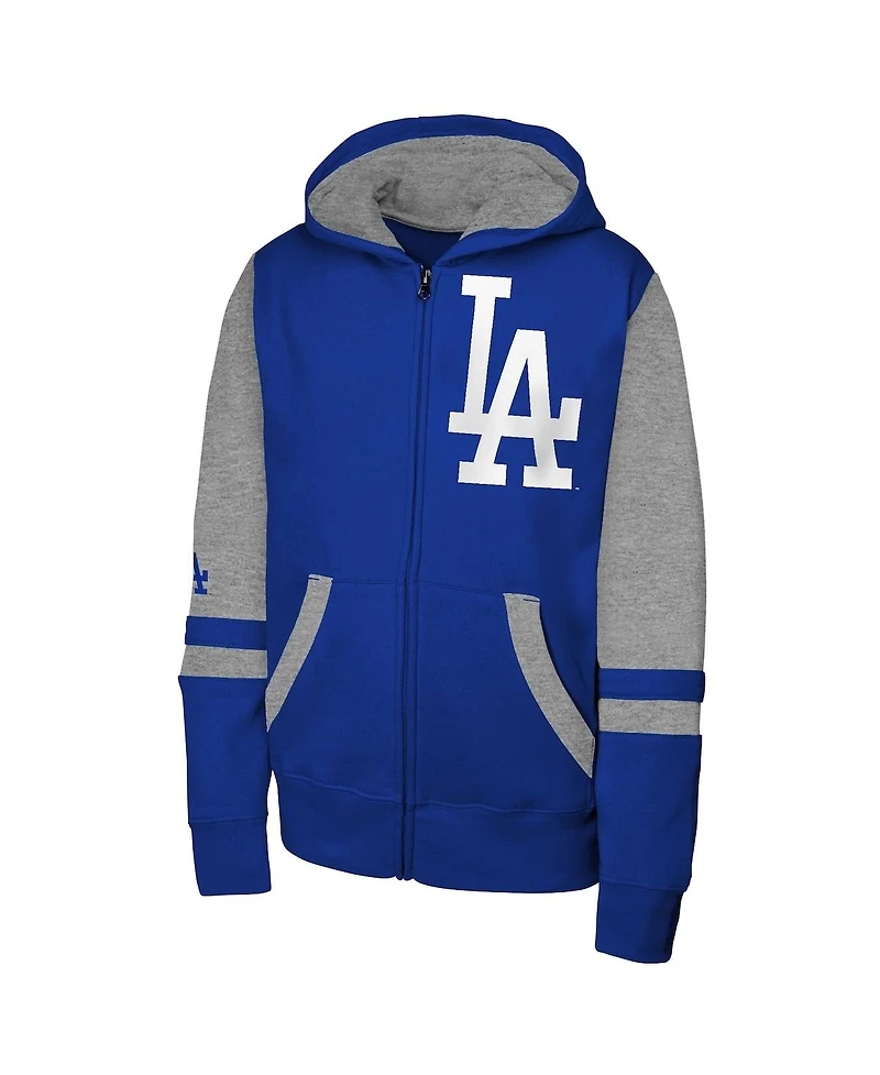 Outerstuff Men's Royal Los Angeles Dodgers Stadium Color block Full-Zip Hoodie