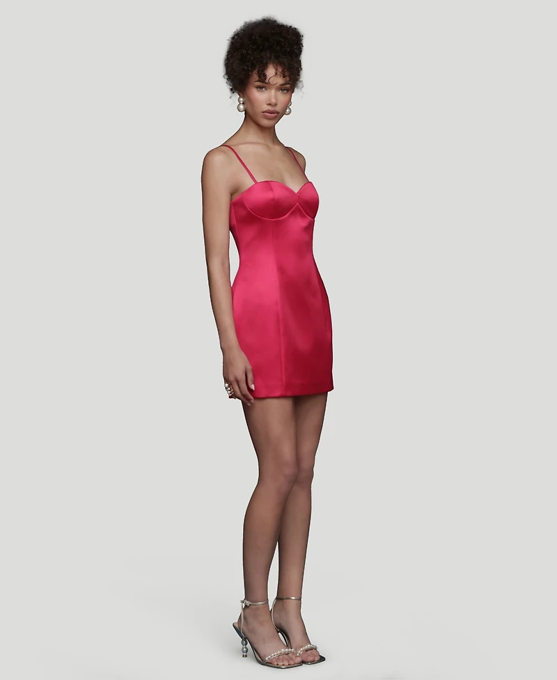 Avec Les Filles Women's Structured Sweetheart Neck Mini Dress