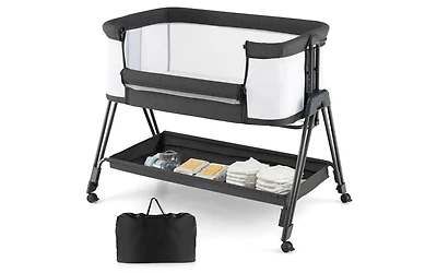Gouun Portable Bedside Bassinet with 7 Adjustable Heights
