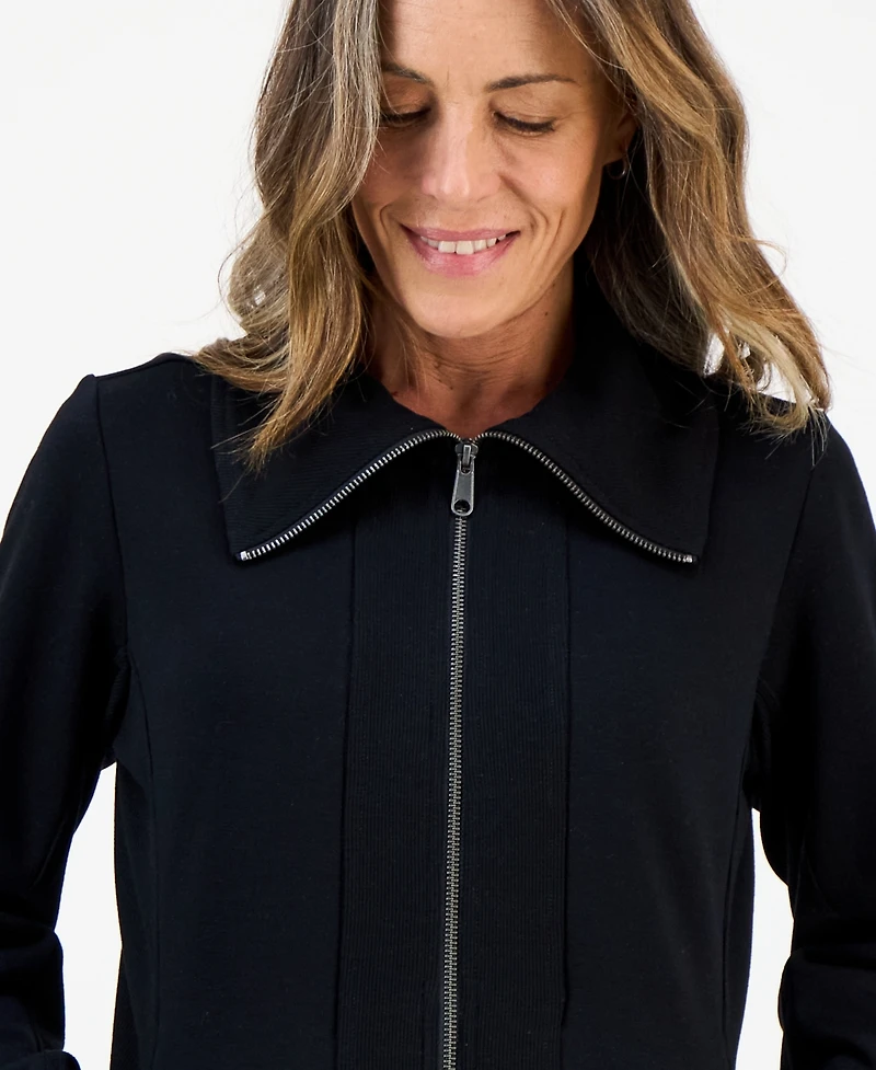Style & Co Petite Full-Zip Tunic Sweatshirt, Macy's Exclusive