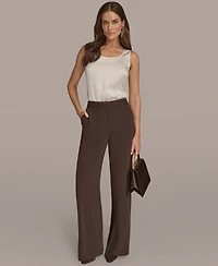 Donna Karan New York Women's Pinstripe Wide Leg Pants