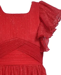 Bonnie Jean Girls 7-16 Flutter Sleeve Pleated Tulle Dress