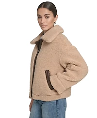 Levi's Women's Regular Reversible Sherpa to Faux Leather Aviator Jacket