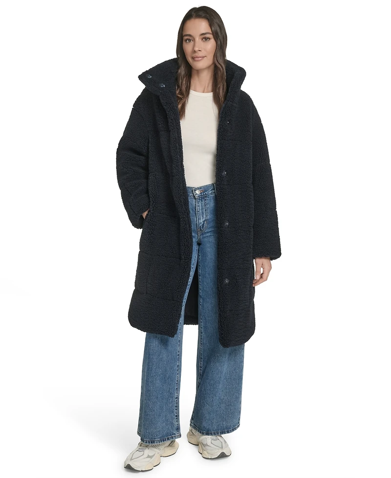 Levi's Women's Regular Sherpa Snap-Closure Teddy Coat
