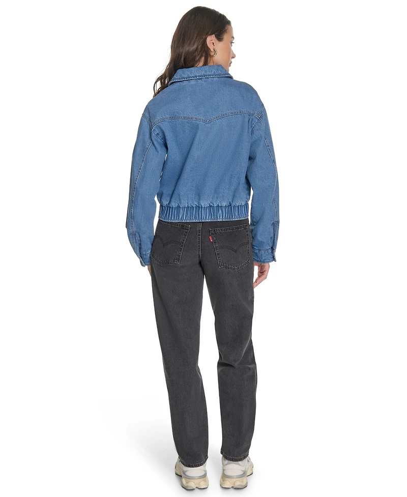 Levi's Women's Laydown Collar Bomber Denim Jacket