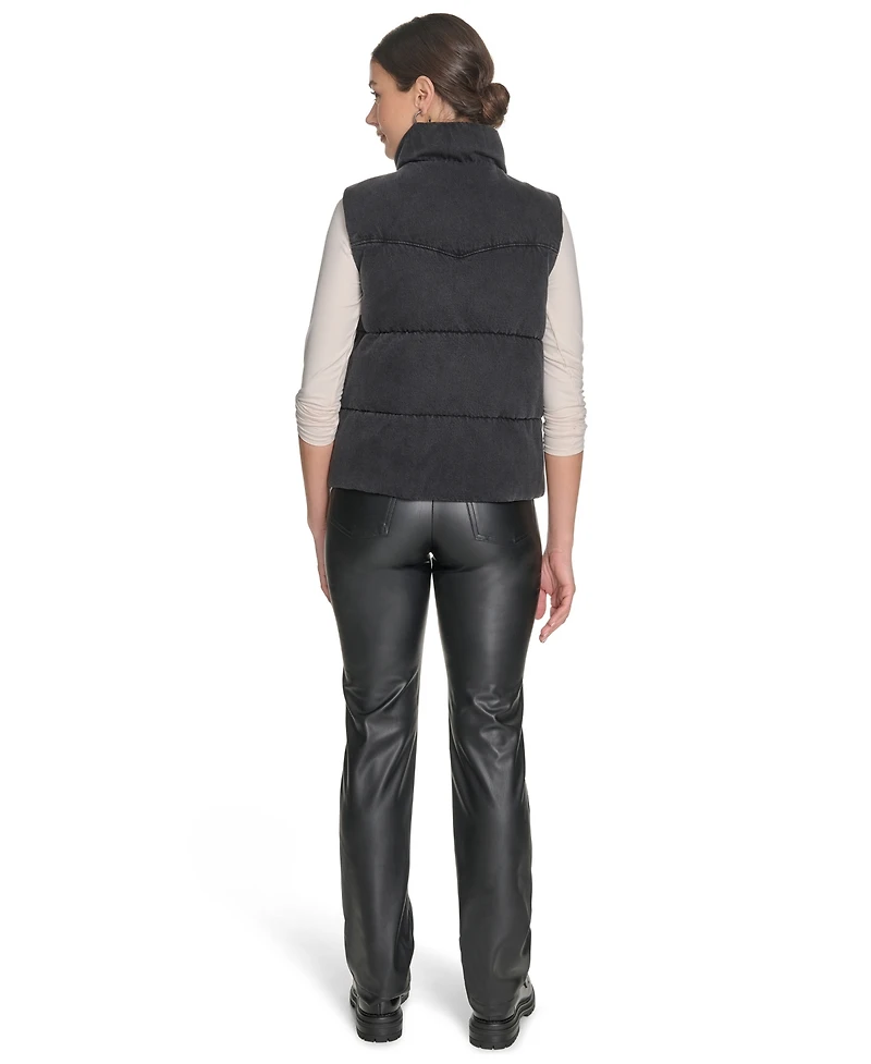 Levi's Women's Regular Western Stand Collar Puffer Vest Jacket