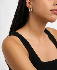 Michael Kors Two Tone Pave Torus Drop Earrings